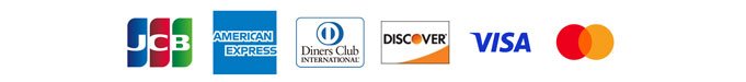 JCB,American Express,Diners Club,Discover,Visa,Mastercard